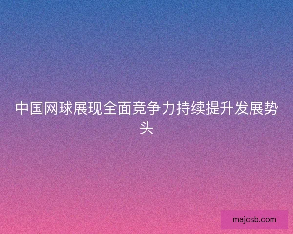 中国网球展现全面竞争力持续提升发展势头