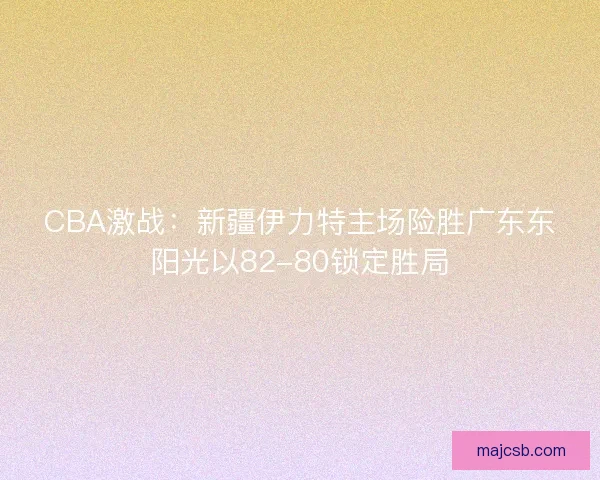 CBA激战：新疆伊力特主场险胜广东东阳光以82-80锁定胜局